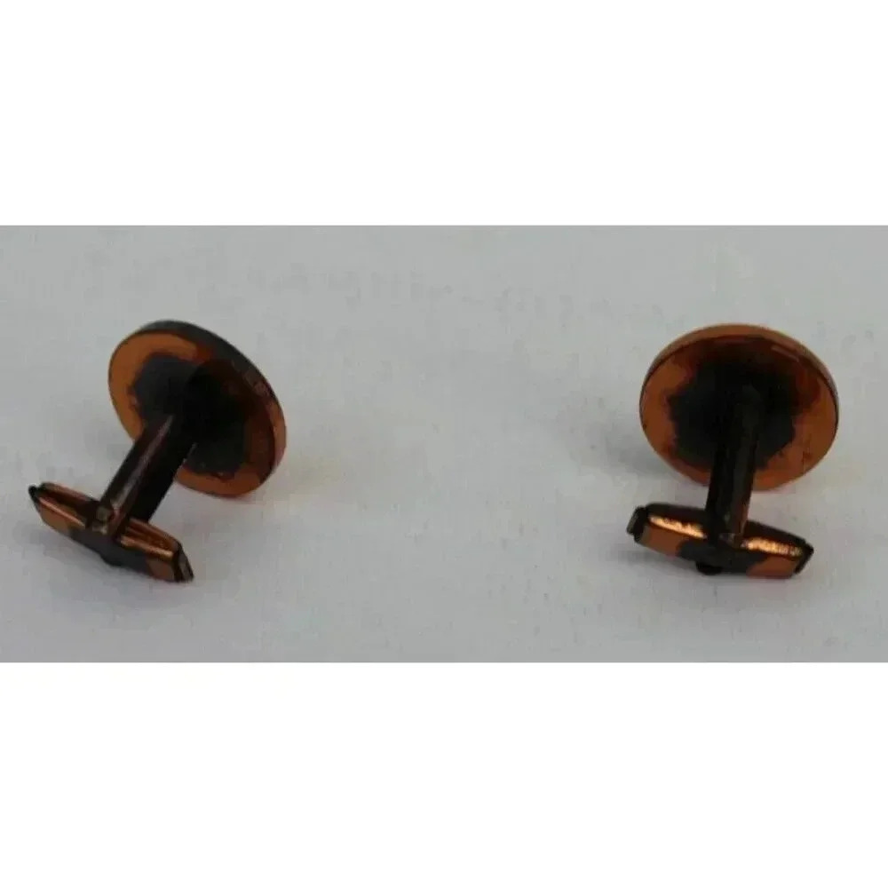 Vintage Gold Frame Retro Art Deco MCM CROWN Men's Cuff Links - Picture 2 of 2